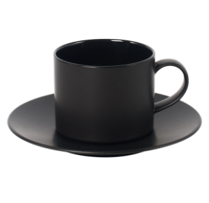 Cup and Saucer Set A 100 cc Glassy Black