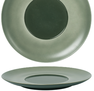 Flat Plate Wide Rim Glassy Green