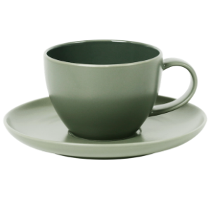 Cup and Saucer Set 100 cc Glassy Green