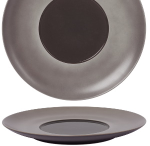 Flat Plate Wide Rim Glassy Taupe